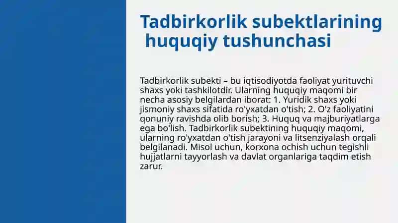 Tadbirkorlik subektlarining huquqiy maqami 3
