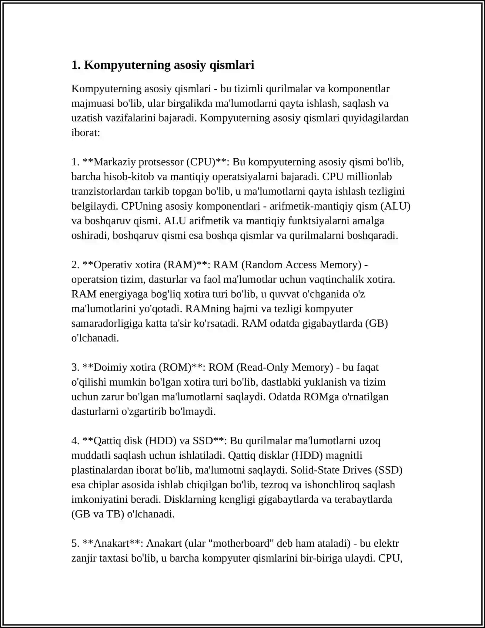 KOMPYUTER VA UNING DASTURIY TA'MINOTI 3