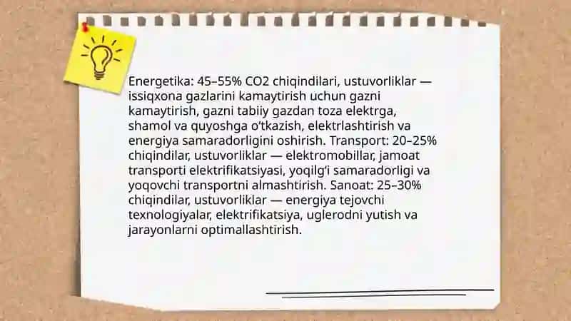 Özbekistonning issiqxona gazlari chiqindilarini kamaytirish boyicha yol xaritasi ishlab chiqish 3
