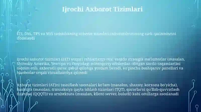 Axborot tizmlarining tasnifi 3