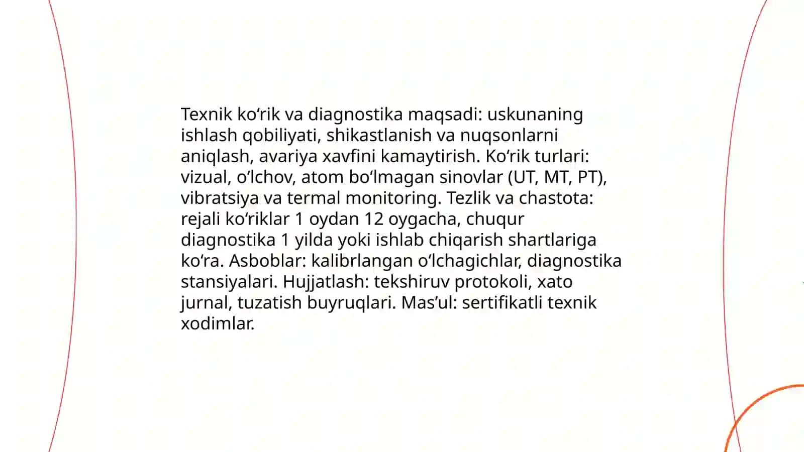 Korxonada qollaniladigan texnologik uskuna moslama vositalarni xavfsizligini taminlash choralari 3