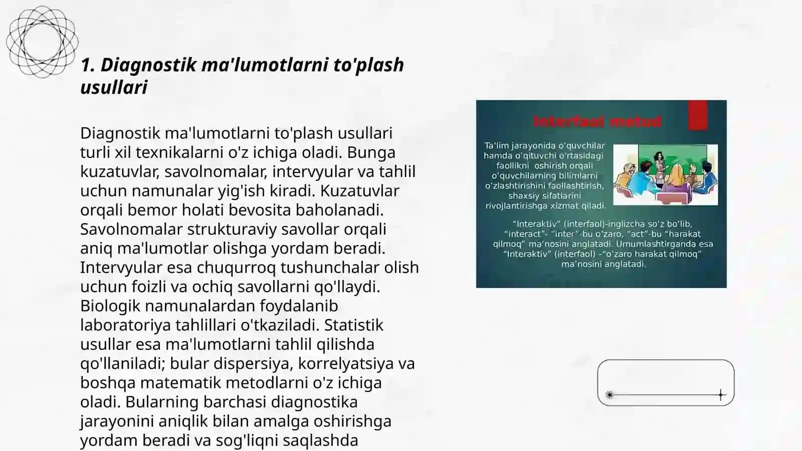 Diagnostik ma'lumotlardan foydalanish va ularni joriy qilish qoidalari 3