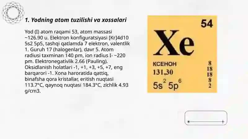 Yod, Ksenon, Seziy, Bariy 3
