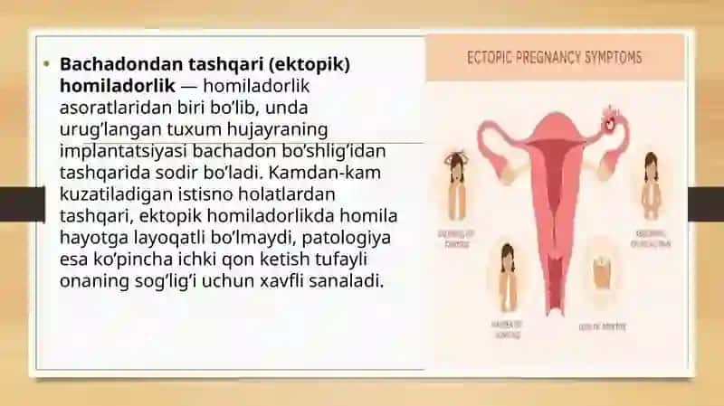 Bacha dondantashqari homiladorlik va erta diagnostika qilish 3
