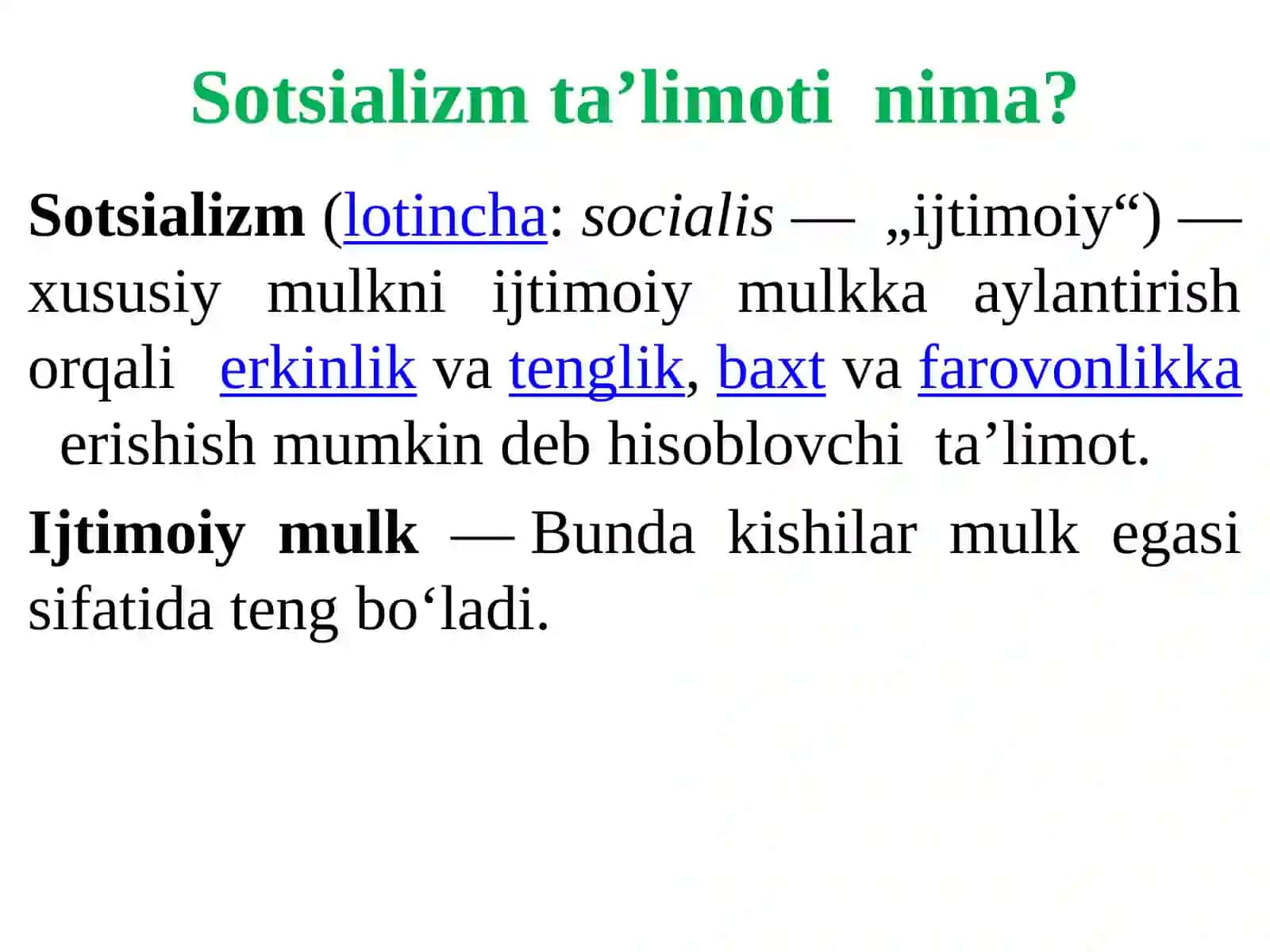 XIX - asr boshlarida xayoliy sotsializm vujudga kelishi 3
