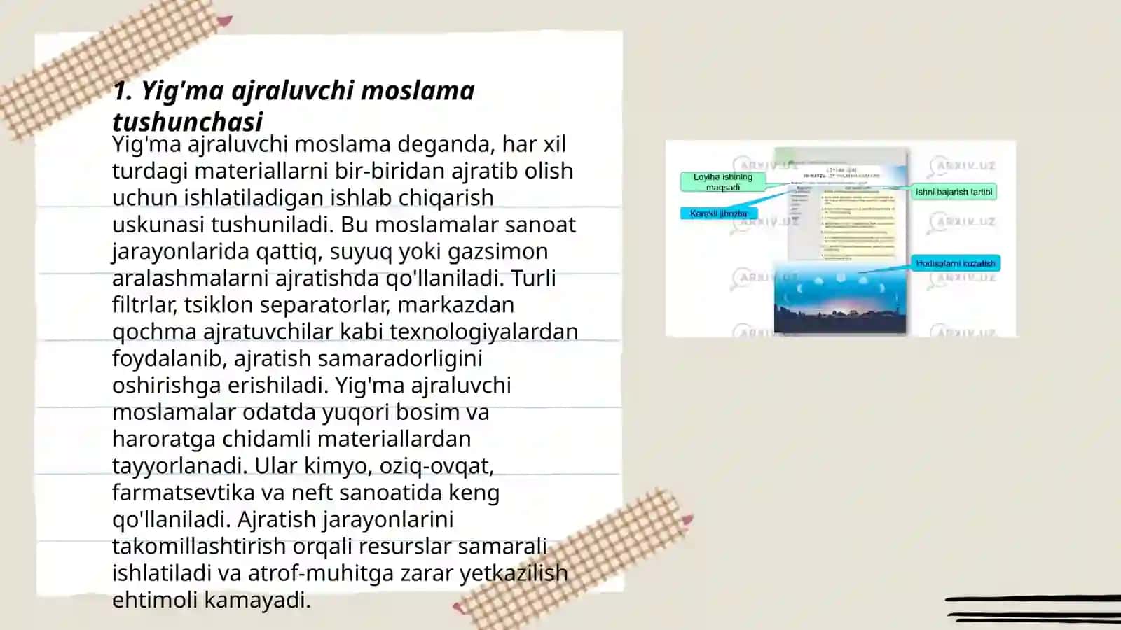 Yig’ma ajraluvchi moslamalarni konstruksiyasi va elementlari bilan tanishish 3