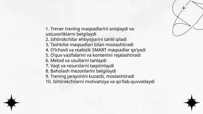 Trening tashkil etishda trenerning faoliyati 3