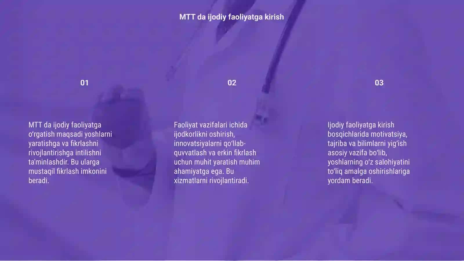 MTT da ijodiy faoliyatga õrgatish maqsad va vazifalari 3