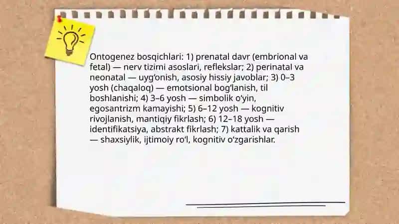 Ontogenezda inson psixikasining rivojlanishi 3