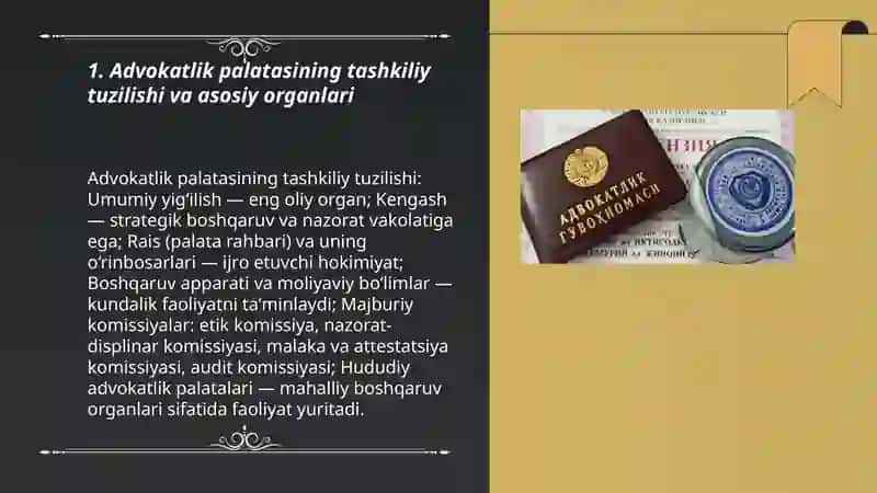 Advokatlik palatasi organlari va mansabdor shaxslari 3