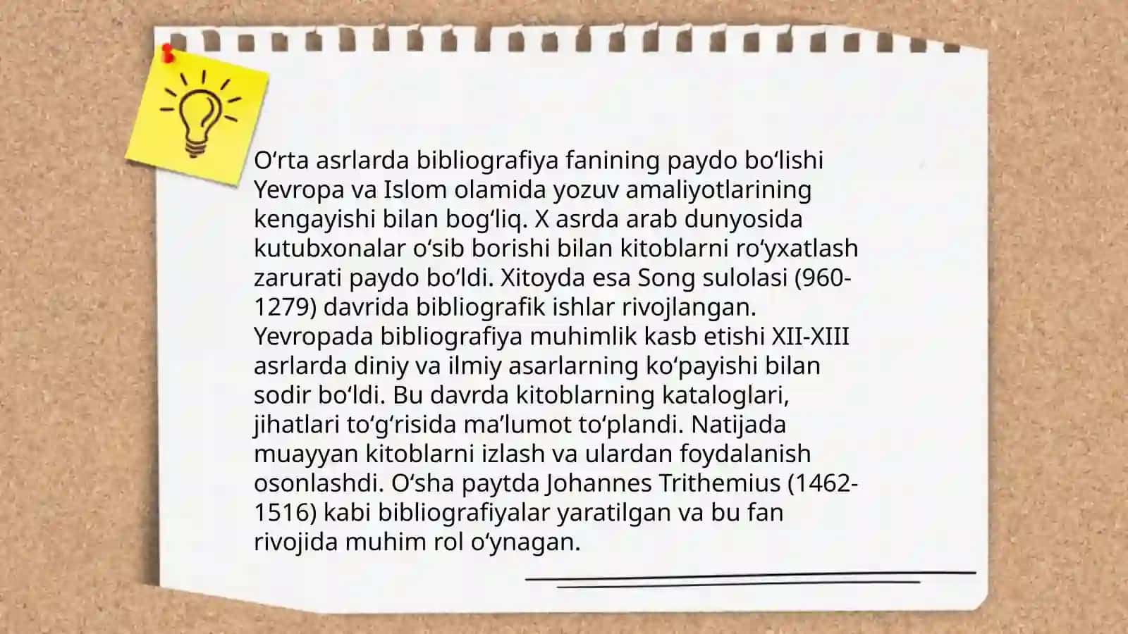Oʻrta asrlarda bibliografiyaning rivojlanishi 3