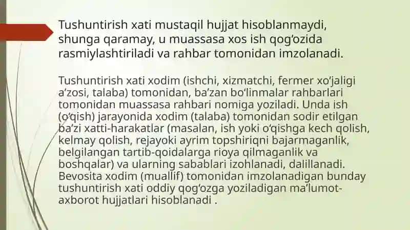 Tushuntirish xati haqidagi prezentatsiya 3