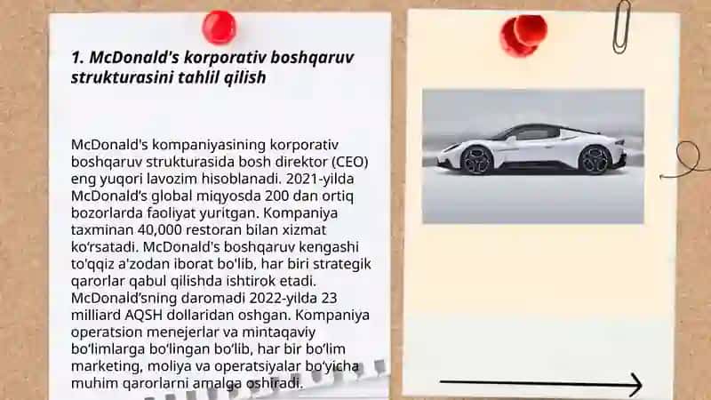 McDonald's korporativ boshqaruv tizimi 3