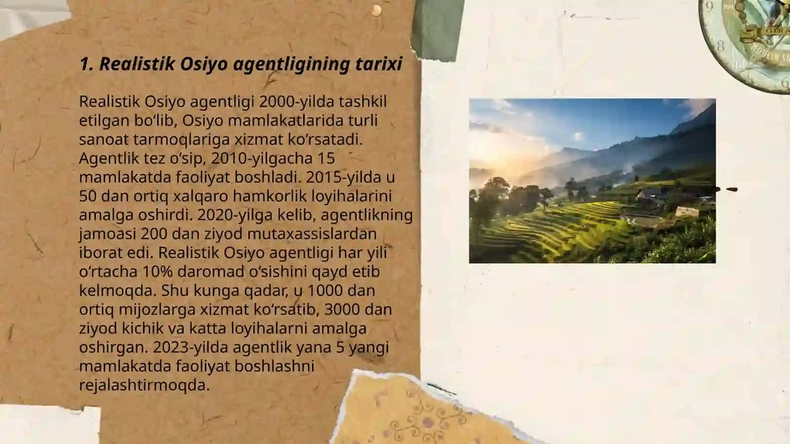 Realistik Osiyo agentligi haqida taqdimot 3