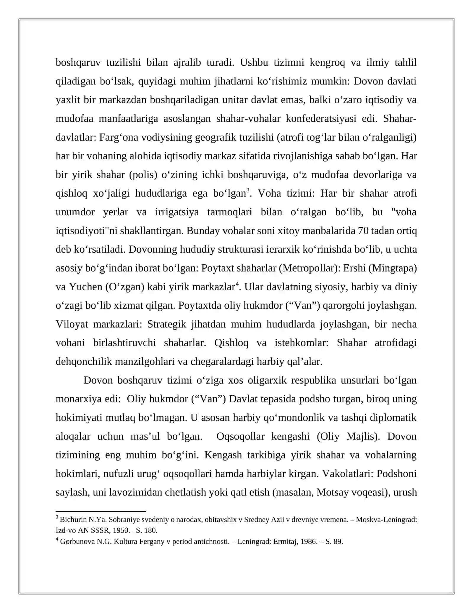 Dovon davlati hududi va boshqaruv tizimi. Kushon davlati (podsholigida) xo‘jalik boshqaruvi mavzusida tezis (maqola) loyihasini tayyorlash 3