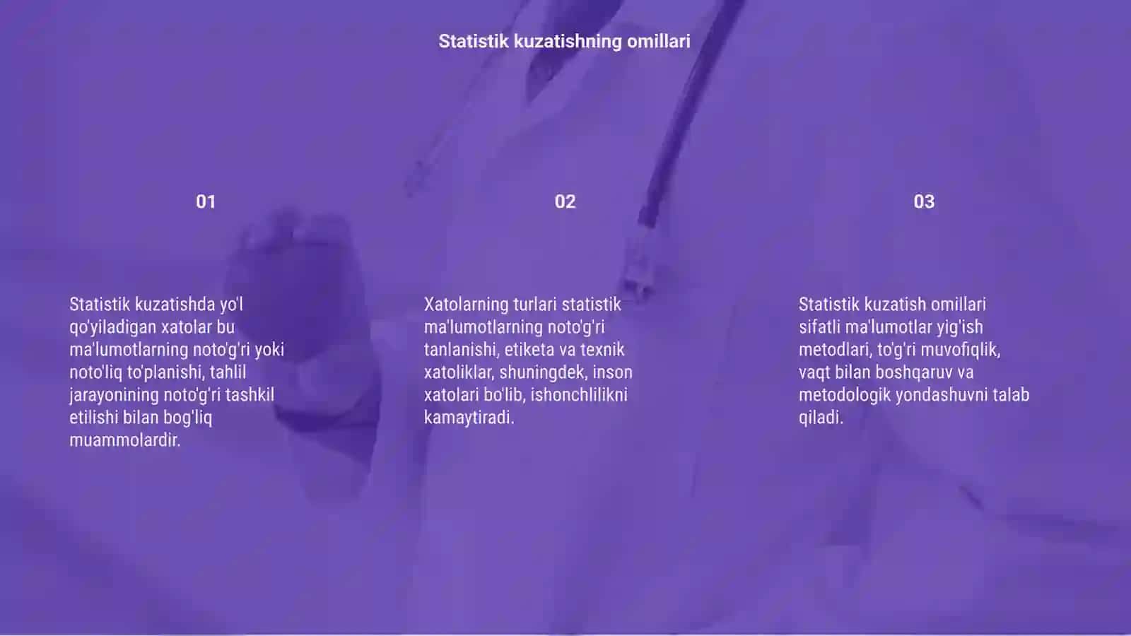 Statistik kuzatishda yo'l qo'yiladigan xatolar va ularning turlari 3