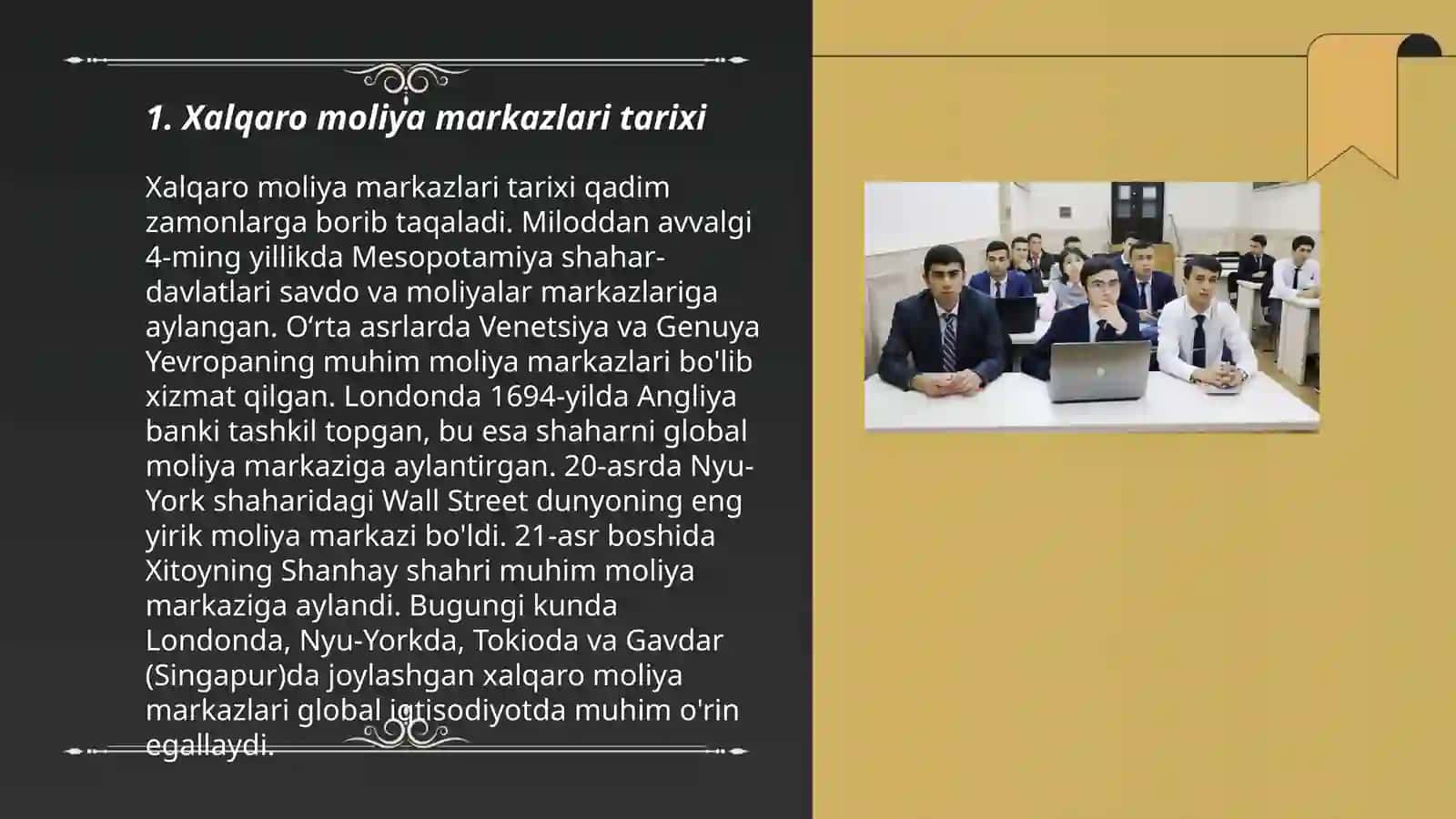Xalqaro moliya markazlari va ularning faoliyat yo’nalishlari 3
