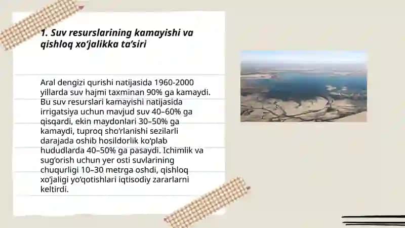 Orol dengizi qurishi oqibatida yuzaga kelgan ijtimoiy-ekologik muammolar 3