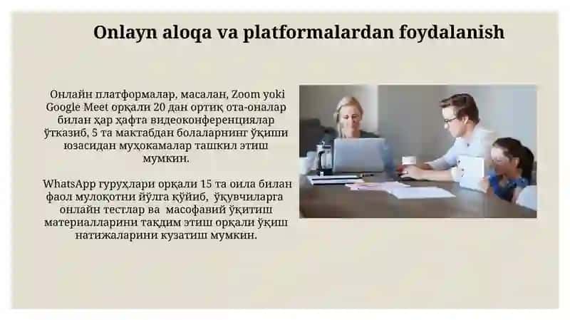 Onlayn aloqa va platformalardan foydalanish 3