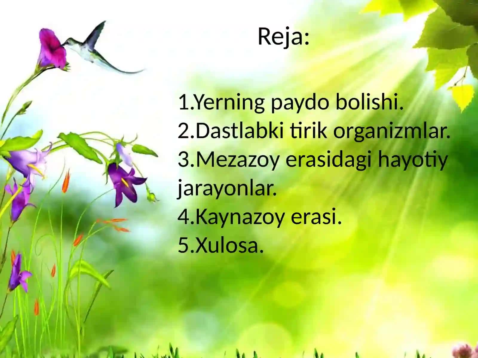 Talim Shakli 403 - Yerdahayotning Paydobolishi 3