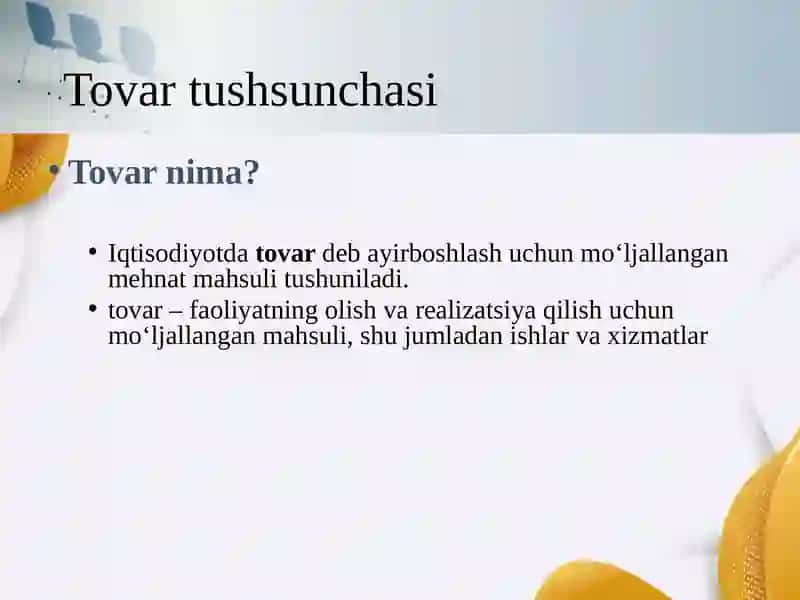 MARKETINGDA TOVAR VA TOVAR SIYOSATI (PRODUCT) 3