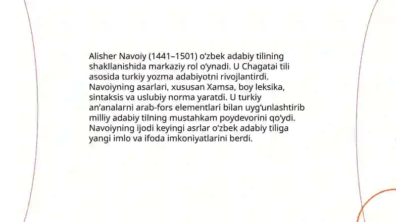 Alisher Navoiy-o'zbek adabiy tilining asoschisi 3