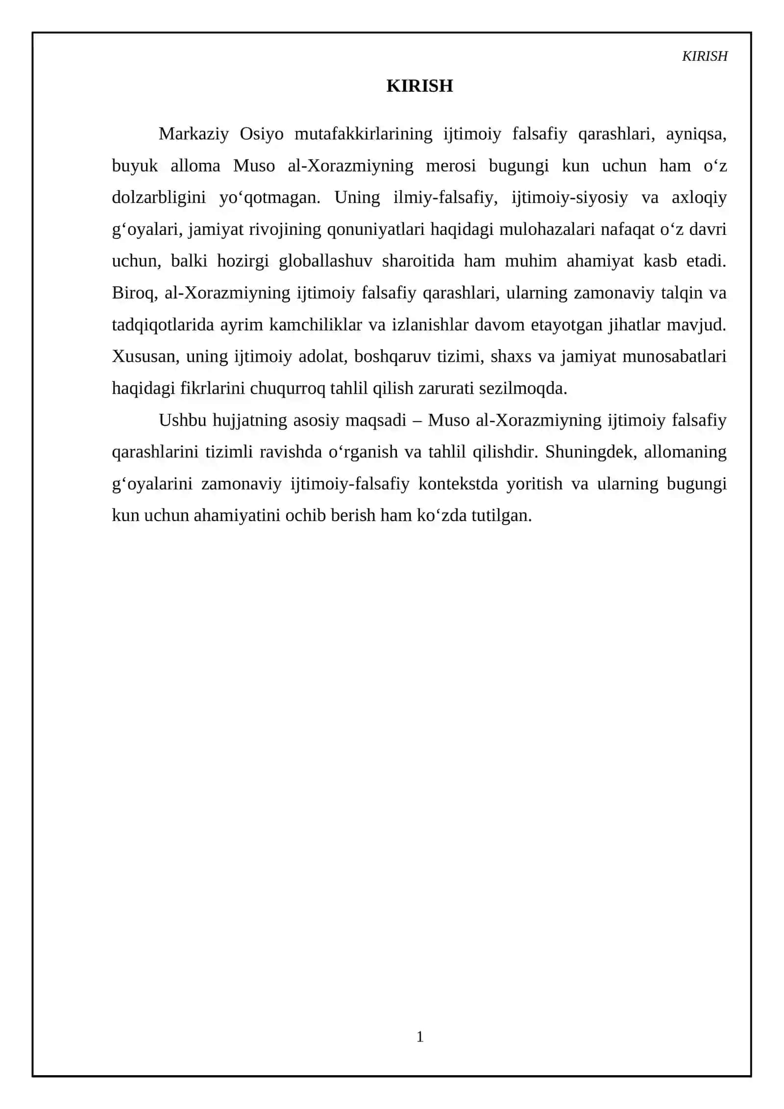 Markaziy Osiyo mutafakkirlarining ijtimoiy falsafiy qarashlari (Muso Al Xorazmiy) 3