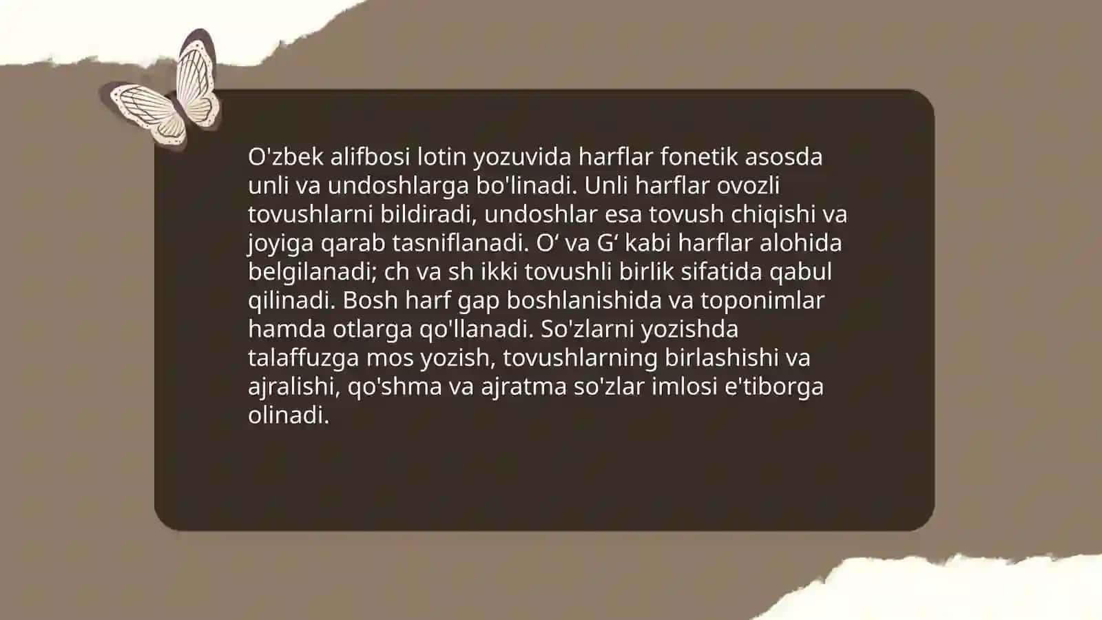 O'zbek tilining asosiy imlo qoidalarini o'zlashtirish 3