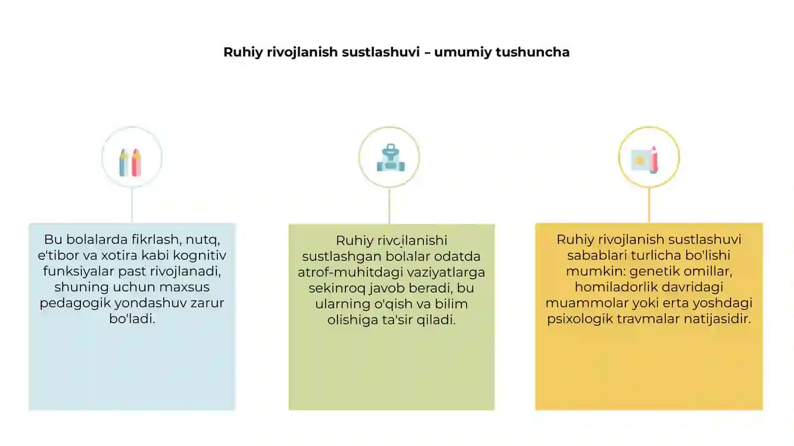 Ruhiy rivojlanishi sustlashgan bolalar rivojlanishining o'ziga xos xususiyatlari 3
