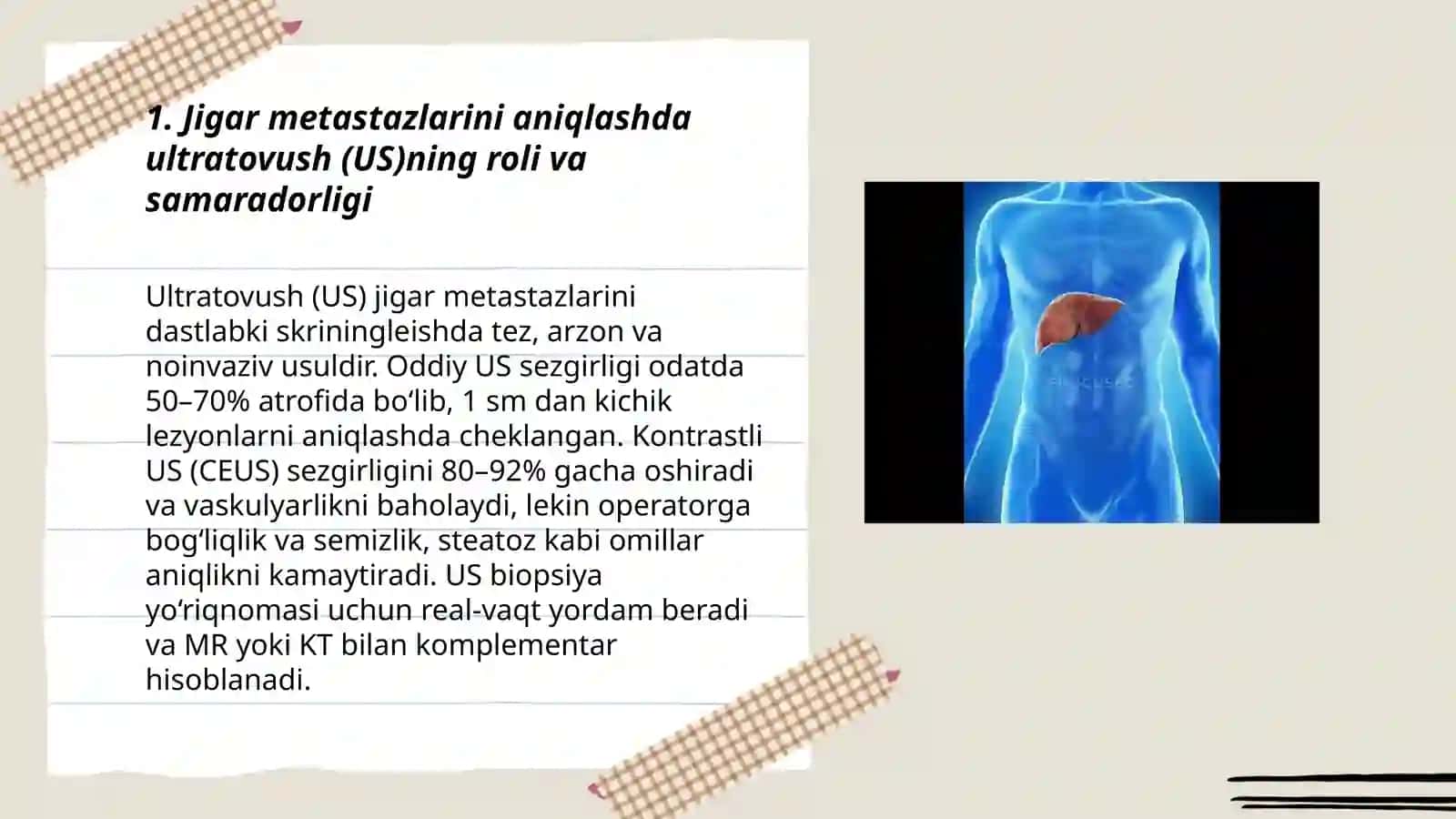 Jigar metastazlarini tashxislash usullari va ularning samaradorligi 3
