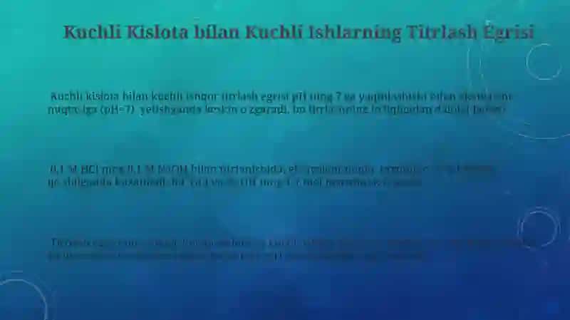 Kuchli Kislota bilan Kuchli Ishlarning Titrlash Egrisi 3