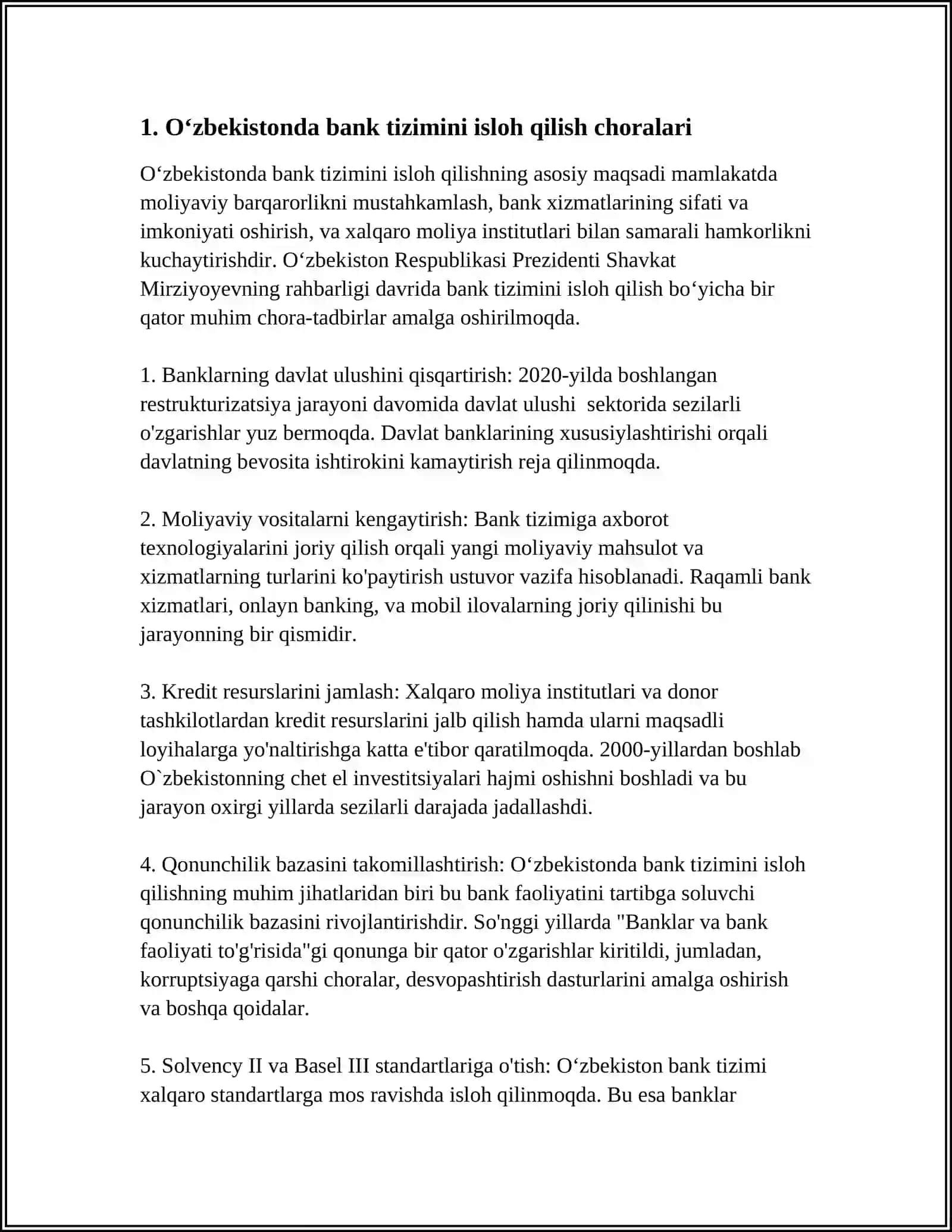 OʻZBEKISTONDA PUL- KREDIT TIZIMI SOHASIDAGI ISLOHOTLAR 3