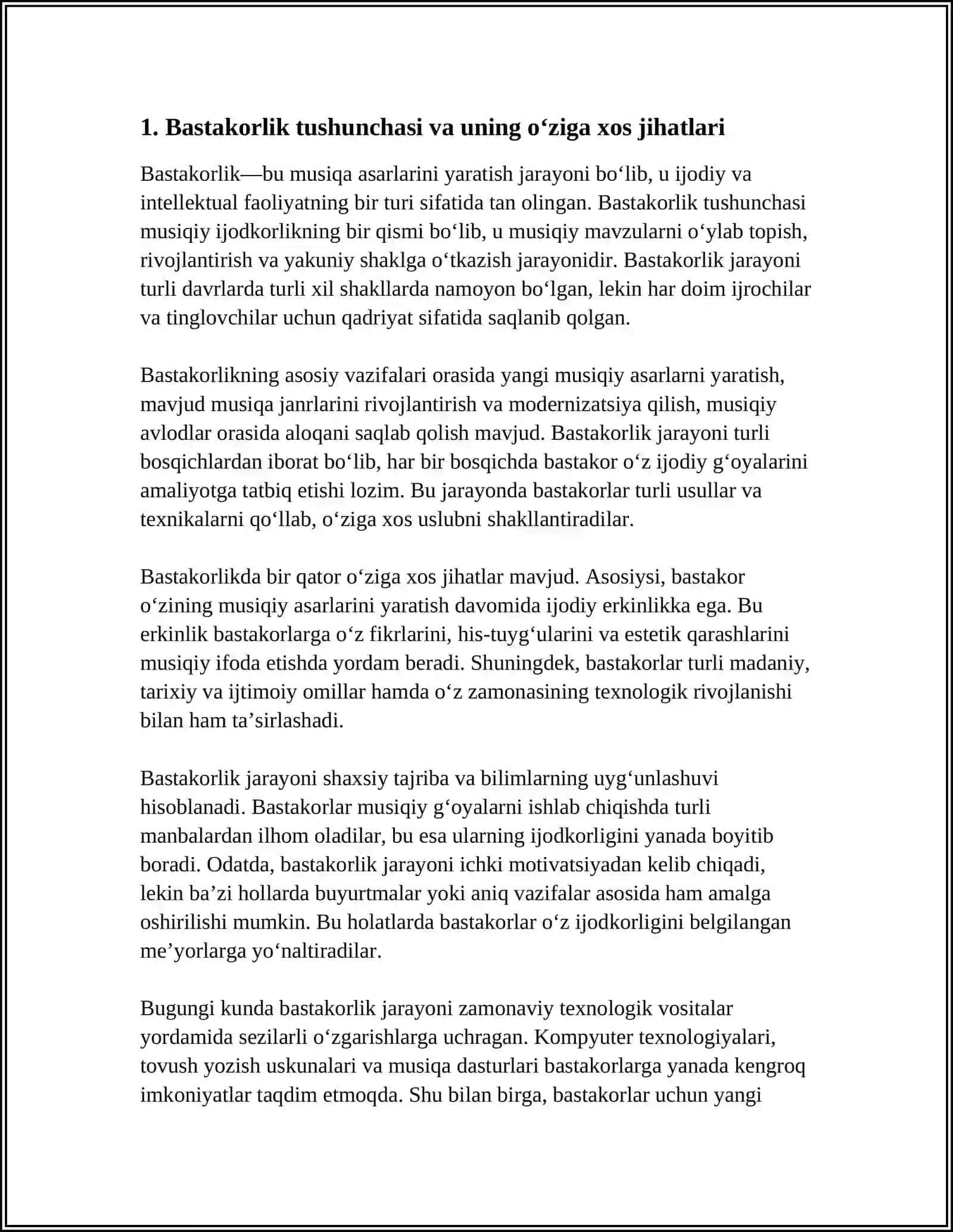 BASTAKORLIK XAQIDA REFERAT 3