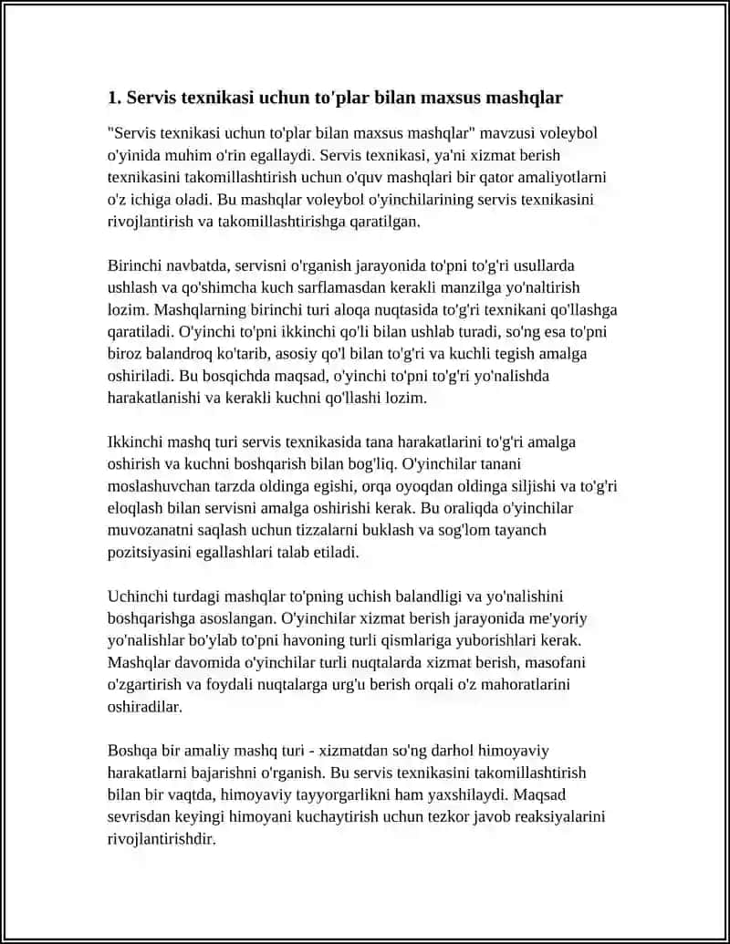 VOLEYBOL O'YINI. TO'PLAR BILAN MAXSUS MASHQLAR 3