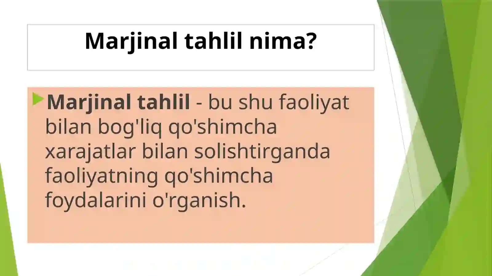 Moliyaviy va operatsion tizimda marjinal tahlil 3