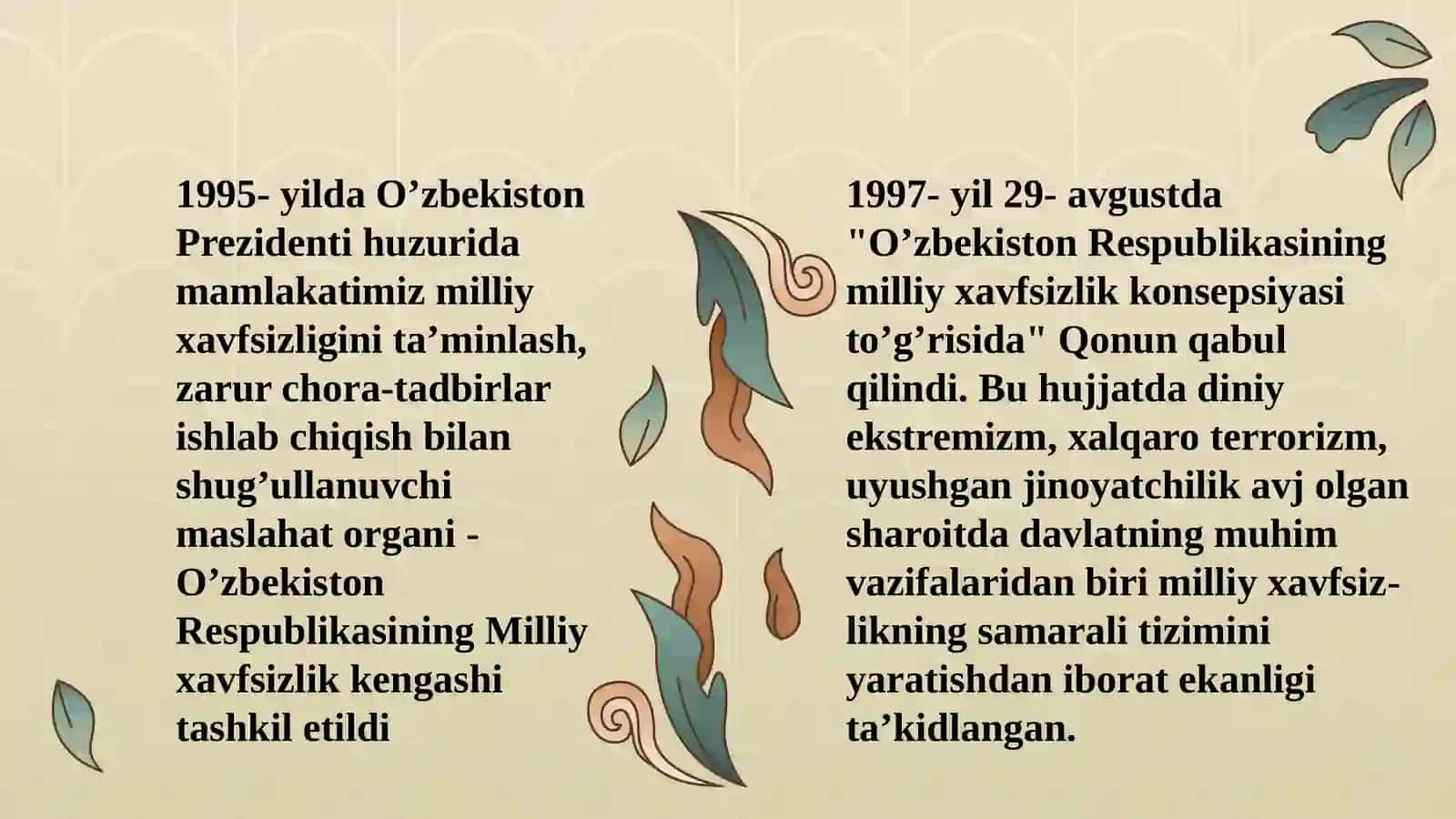 Mustaqillik yillarida O`zbekiston davlat an'onsi zaxirasining mustahkamlanishi 3
