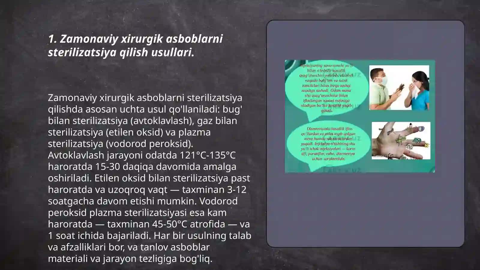 Zamonaviy xirurgik asboblar.Dezinfeksiya uchun qoʻllaniladigan asosiy kimyoviy vositalar 3
