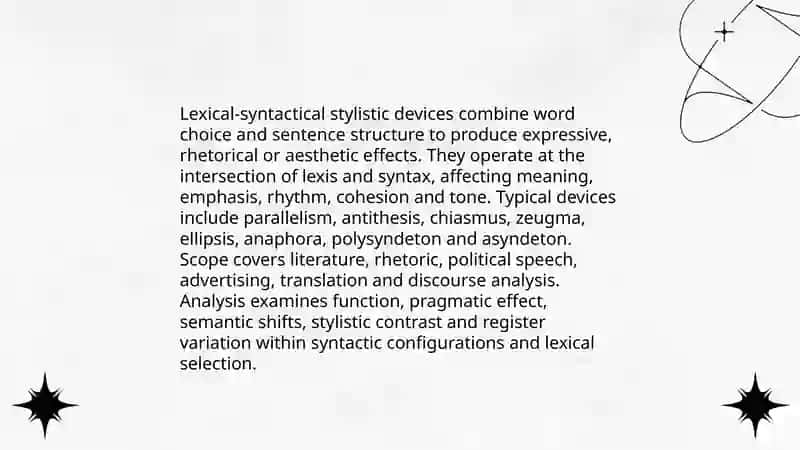 Lexical-syntactical stylistic devices 3