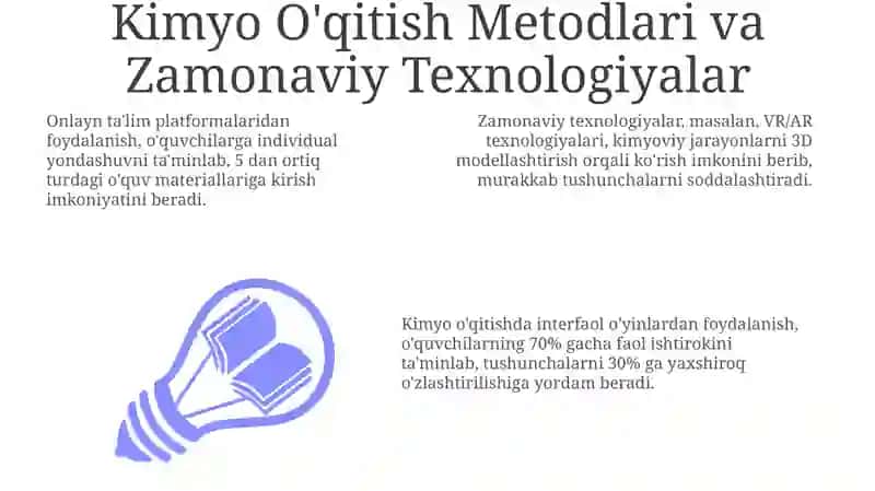 Kimyo O'qitish Metodlari va Zamonaviy Texnologiyalar 3