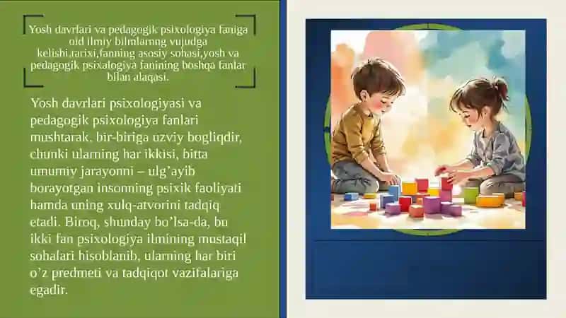 Yosh va pedagogik psixologiya fanining tadqiqot sohasi va muammolari doirasidagi manbalar bilan tani 3