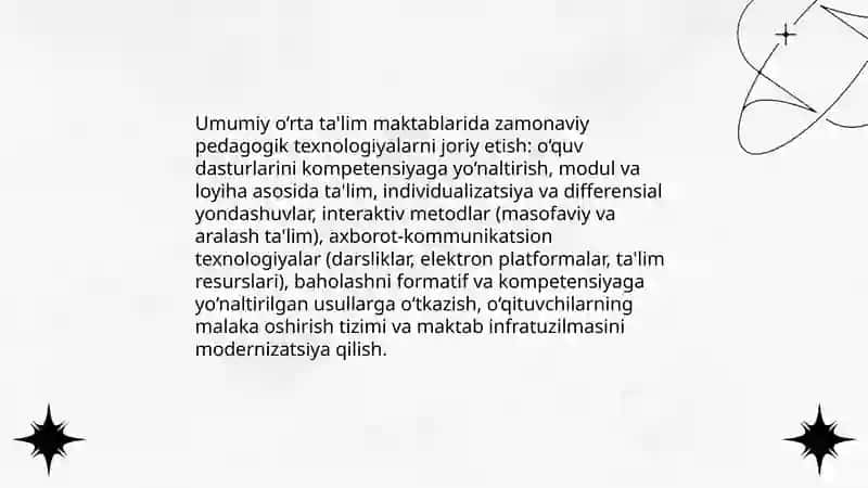 Umumiy o‘rta ta'lim maktablarida zamonaviy pedagogik texnologiyalarni joriy etish 3