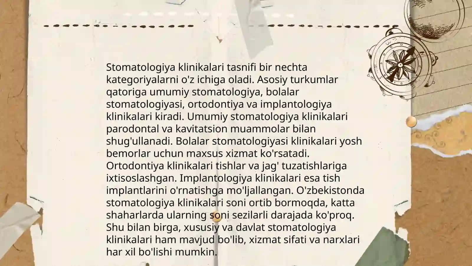Stomatologiya profilidagi tibbiy tashkilotlarning nomenklaturiya 3