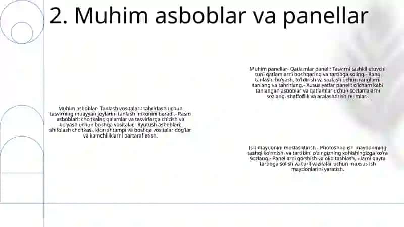 Adobe Photoshop Dasturning Ishchi Muhiti Bilan Ishlash 3