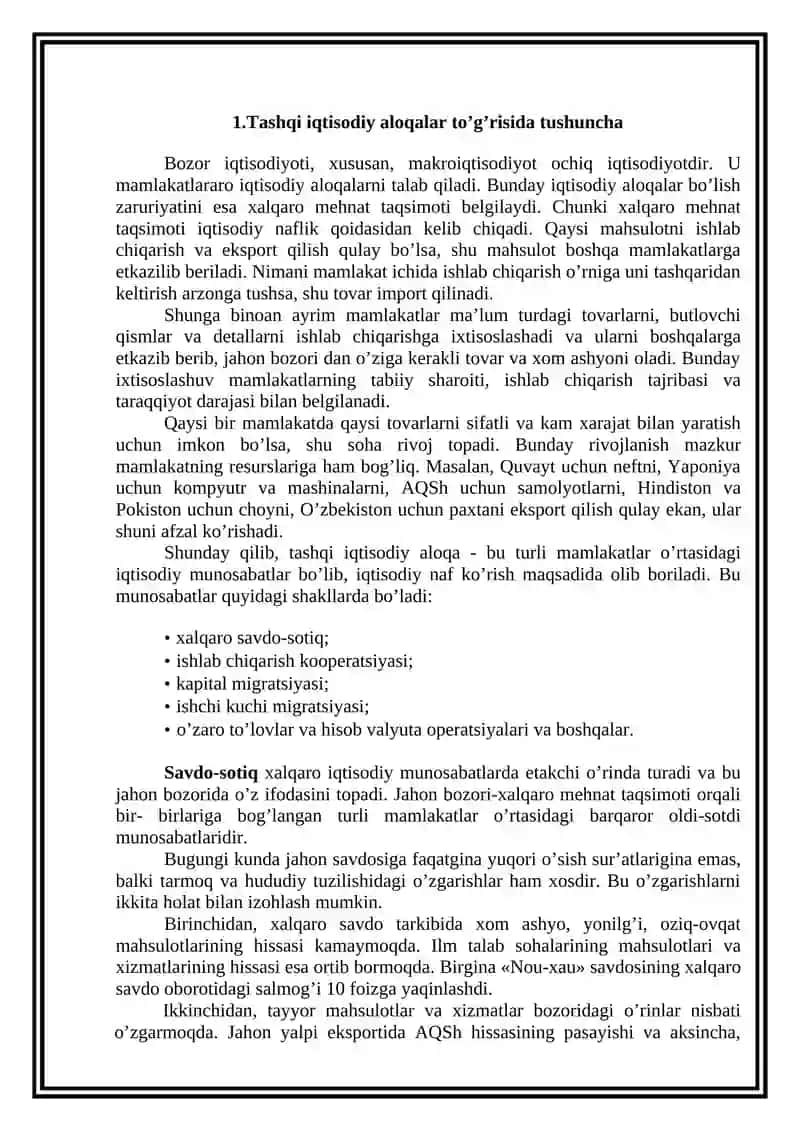 Tashqi iqtisodiy aloqalar statistikasi 3