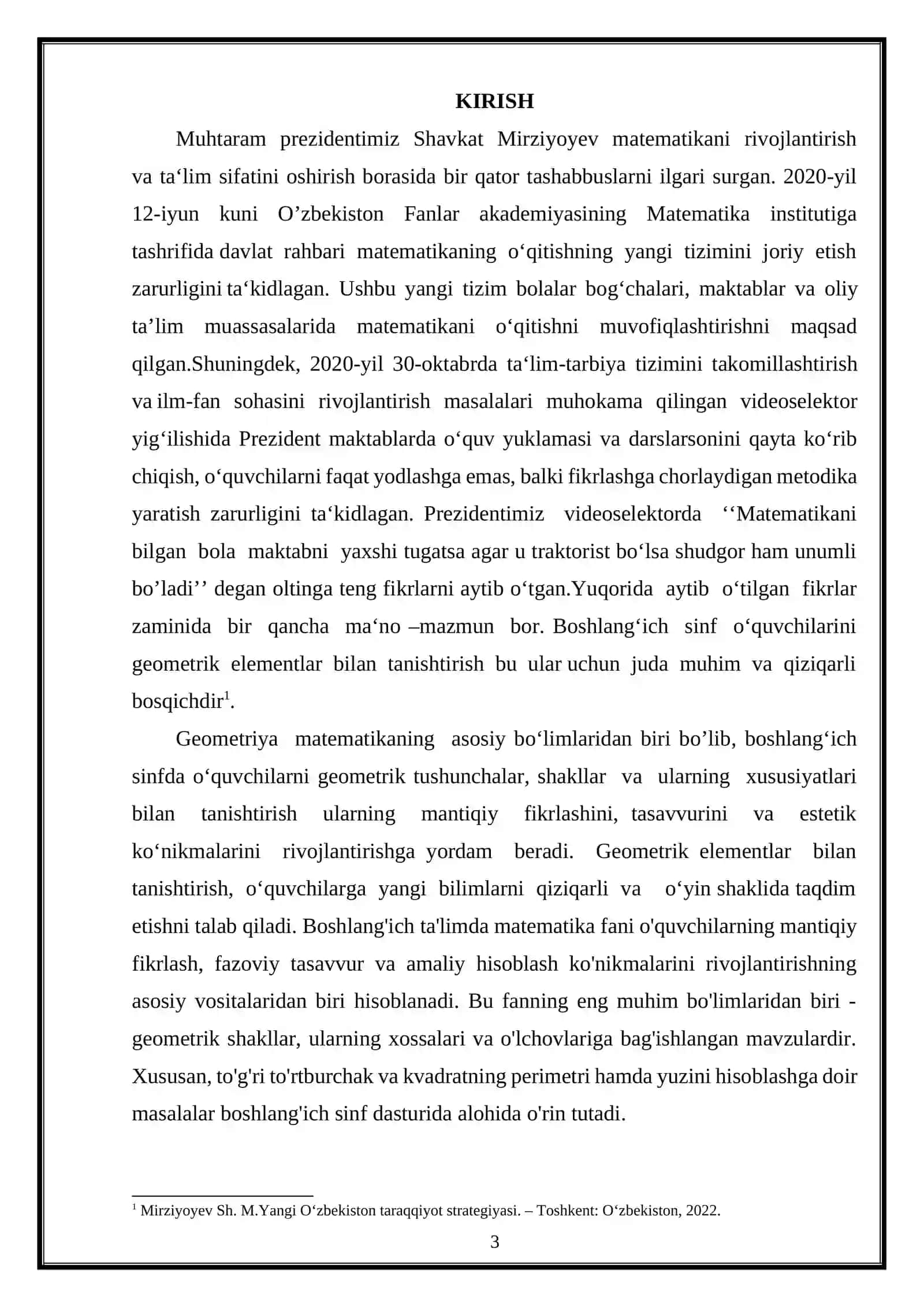 TOʻGʻRI TOʻRTBURCHAK VA KVADRATNING PERIMETRI, YUZIGA DOIR MASALALAR YECHISHGA OʻRGATISH 3