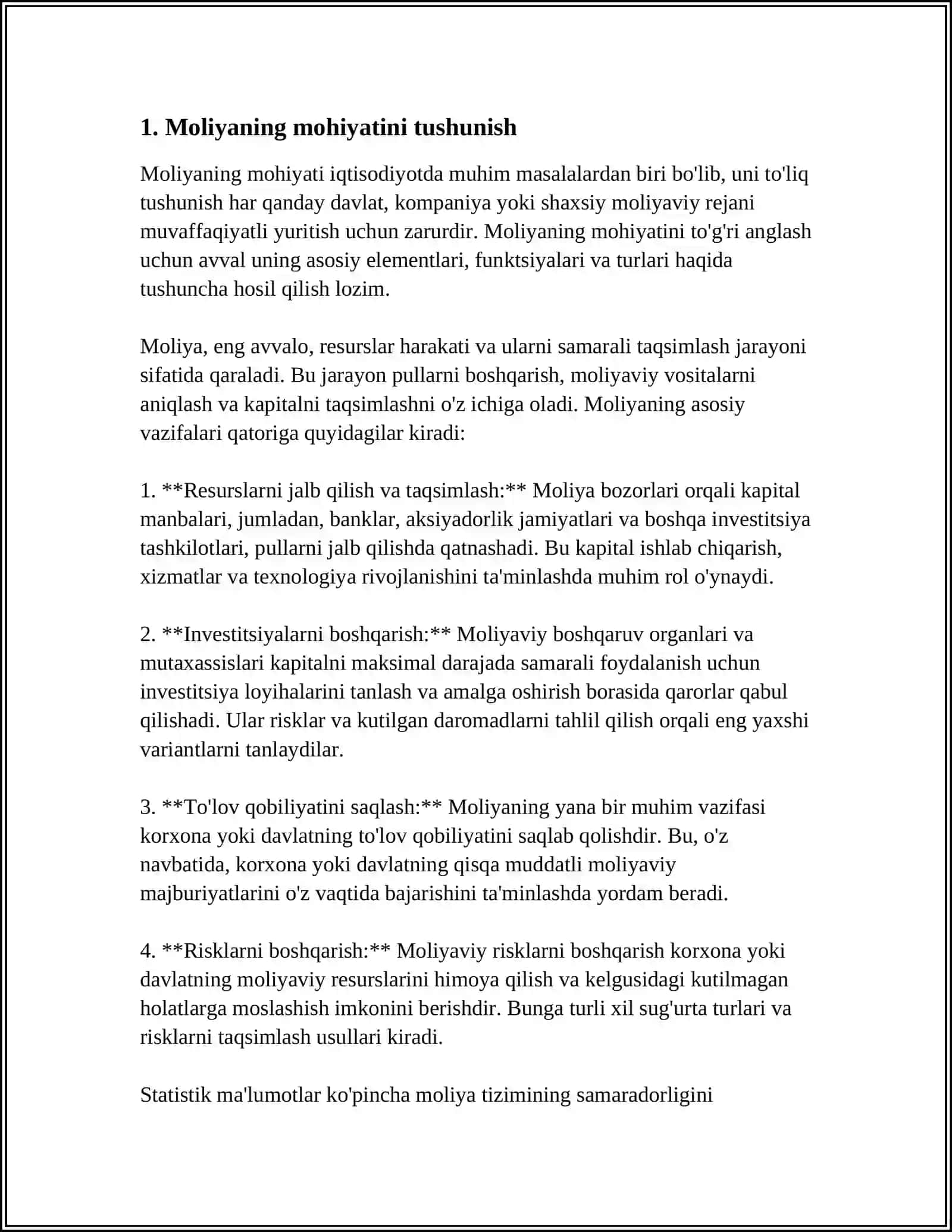Moliyaning mohiyati va funktsiyalari 3