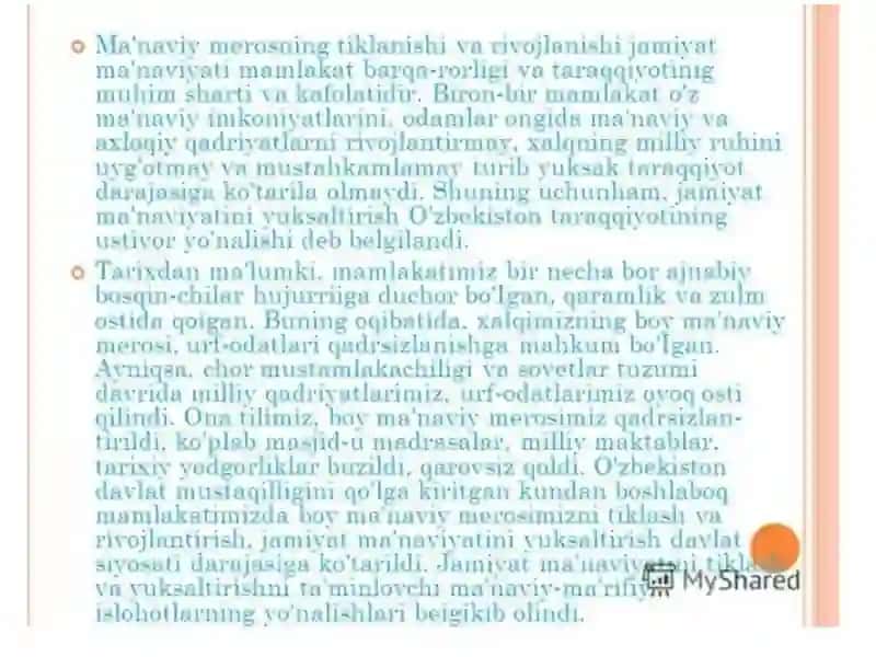 Mustagillik yillarda milliy va diniy qadriyatlarning tiklanishi 3
