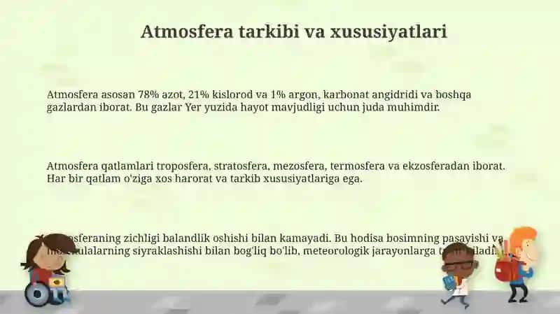 Atmosfera: Tarkibi, ifloslanishi va tozalash usullari 3