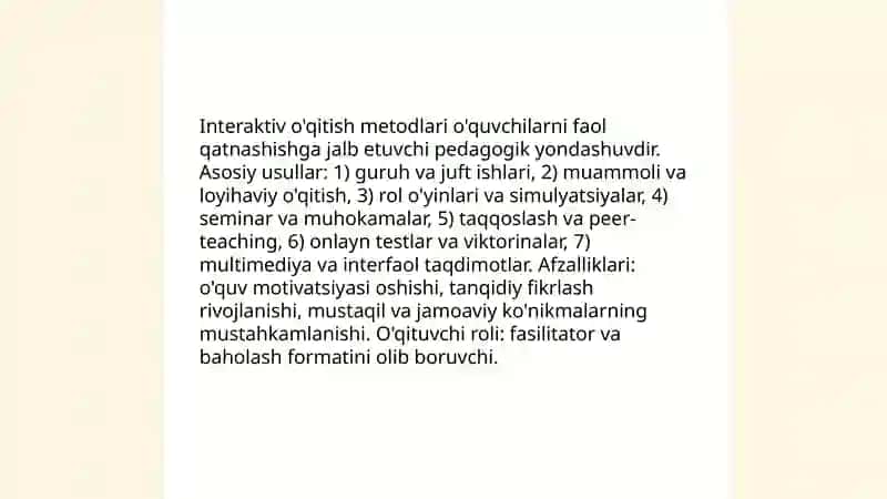 Interaktiv o'qitish metodlari 3
