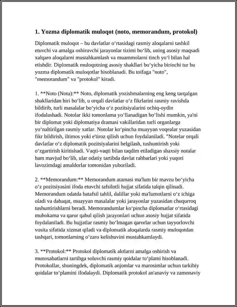 DIPLOMATIK MULOQOTNING ASOSIY SHAKLARI 3